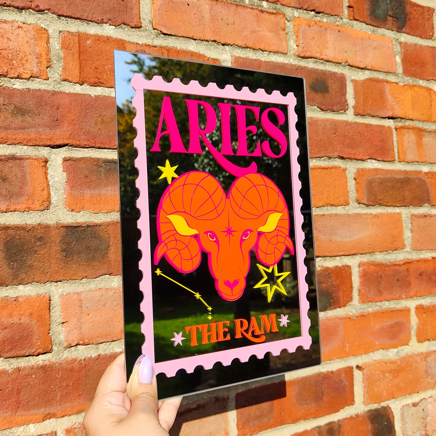 'Aries Zodiac Stamp' Mirror