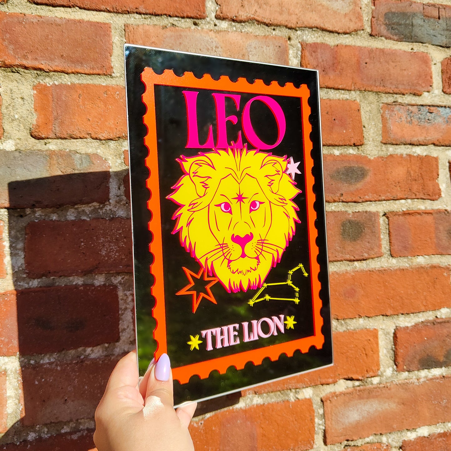 'Leo Zodiac Stamp' Mirror