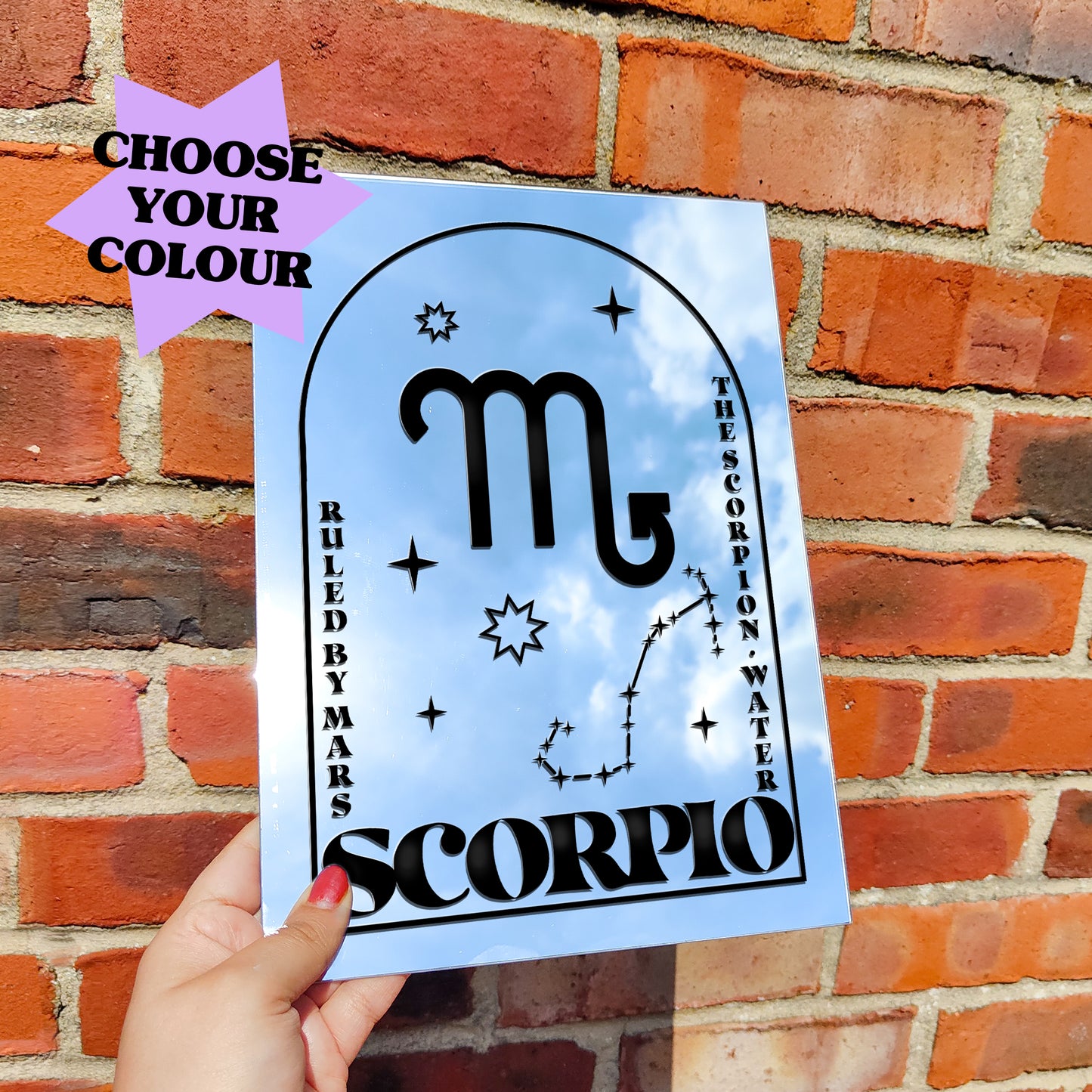 'Zodiac' Mirror (Choose your Sign + Colour)