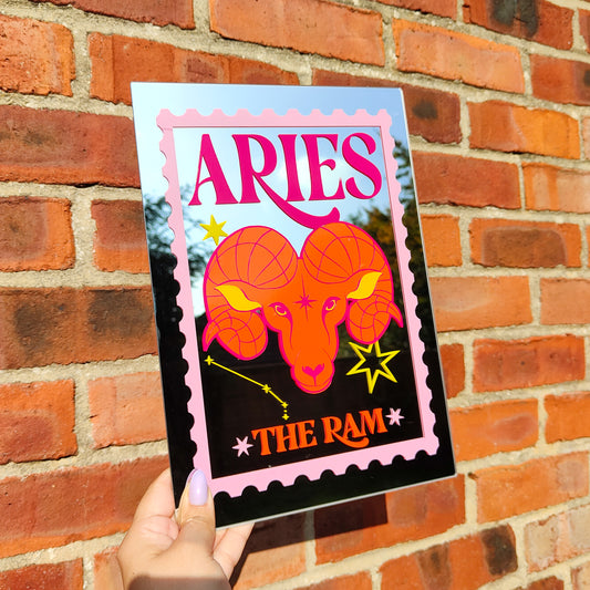 'Aries Zodiac Stamp' Mirror