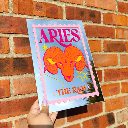 'Aries Zodiac Stamp' Mirror