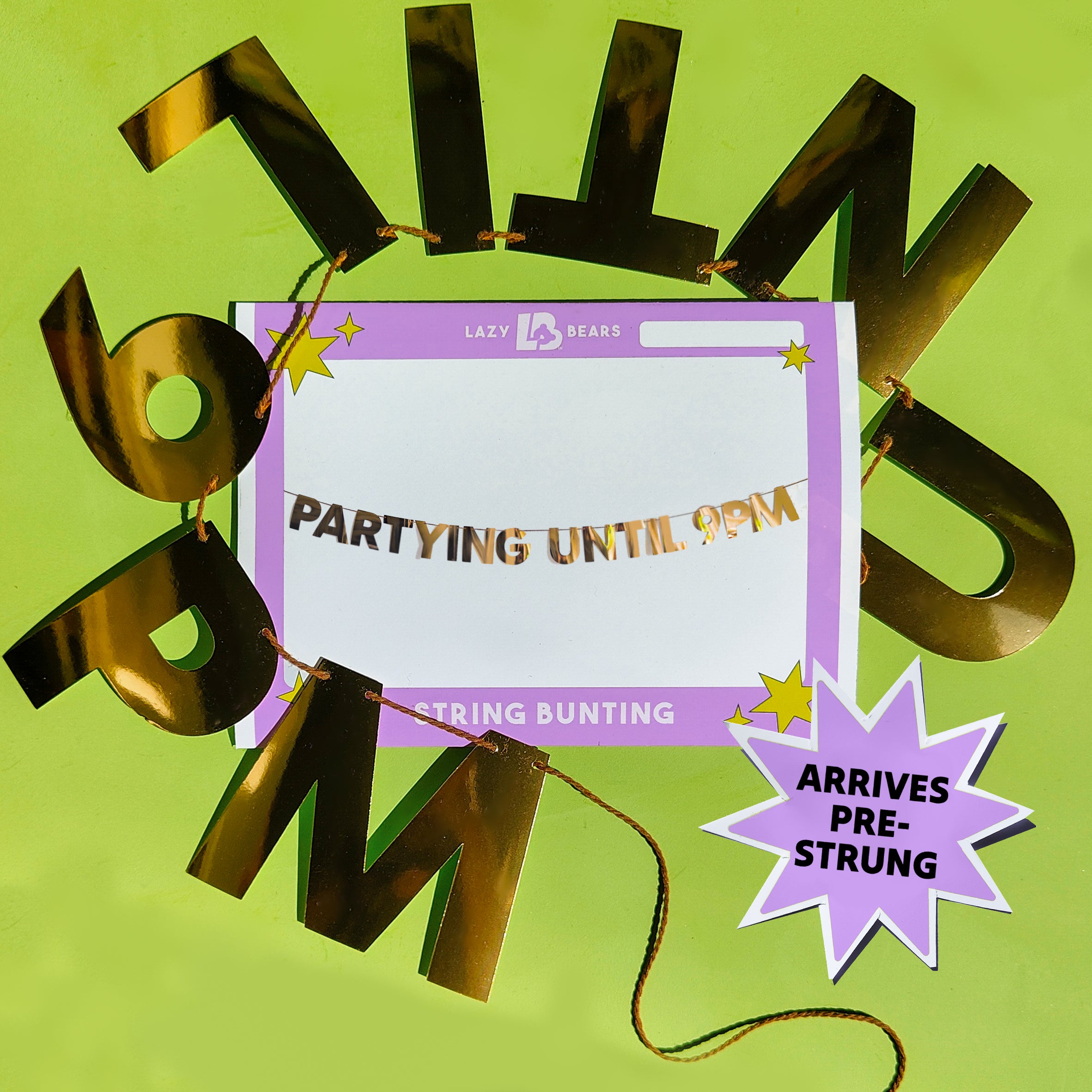 'Partying Until 9pm' String Bunting