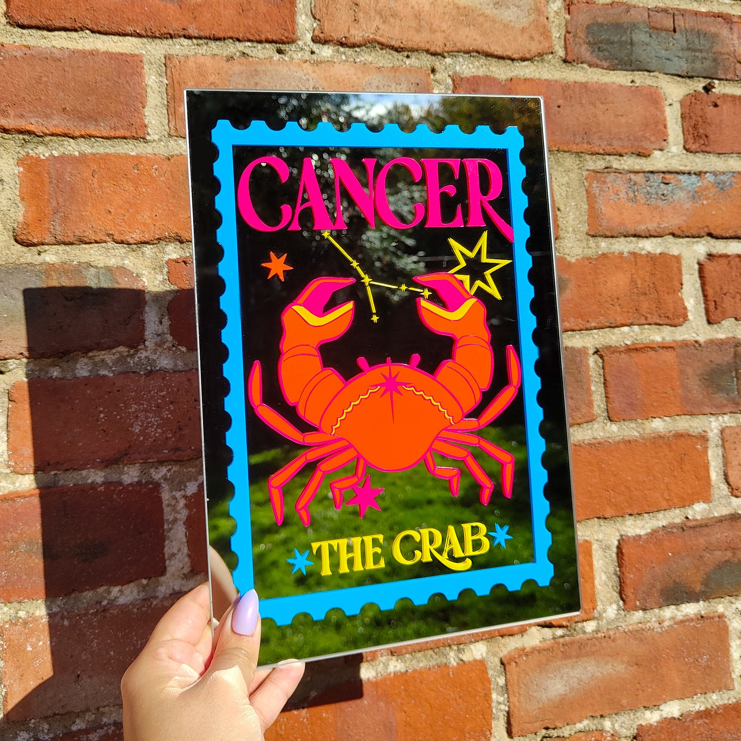 'Cancer Zodiac Stamp' Mirror
