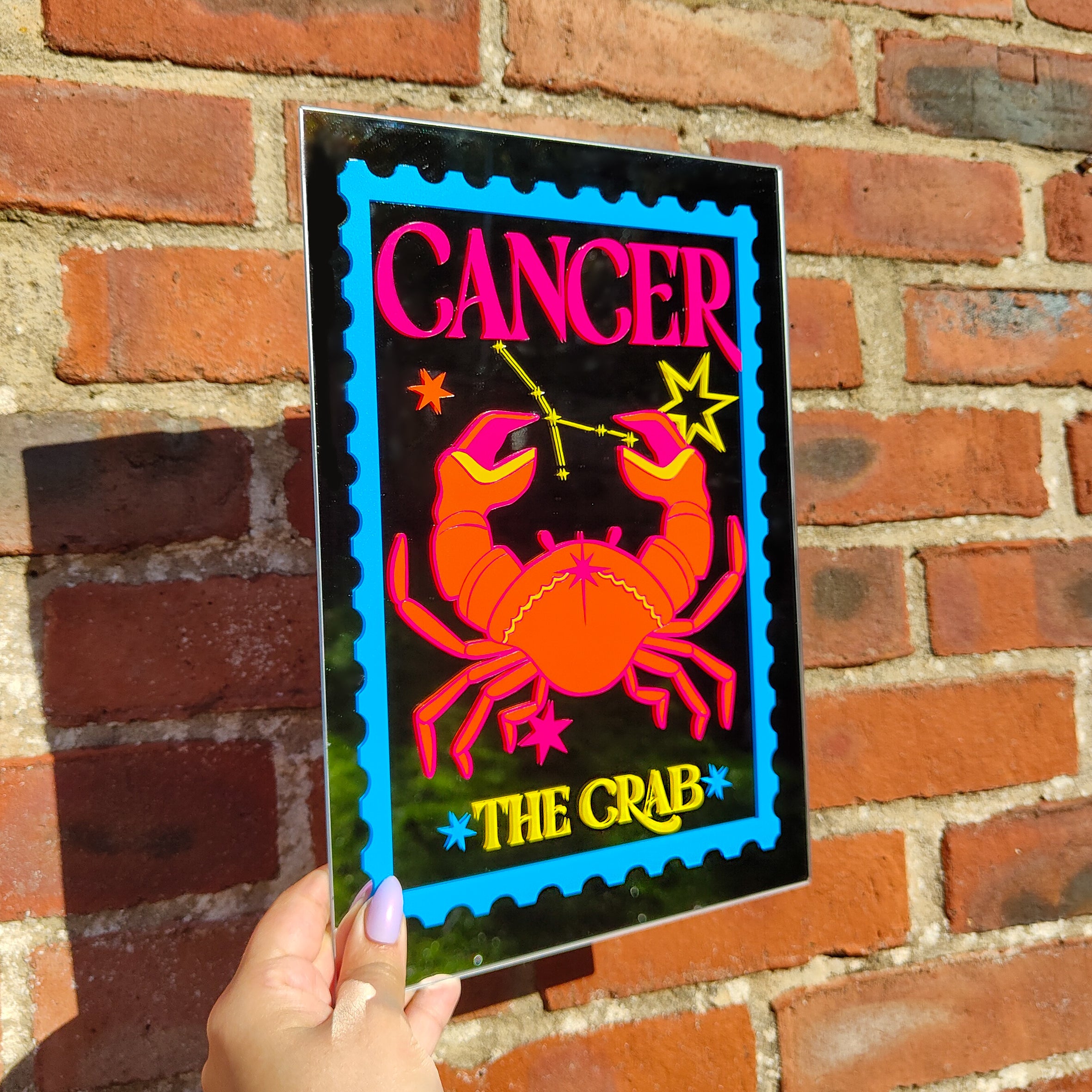 'Cancer Zodiac Stamp' Mirror
