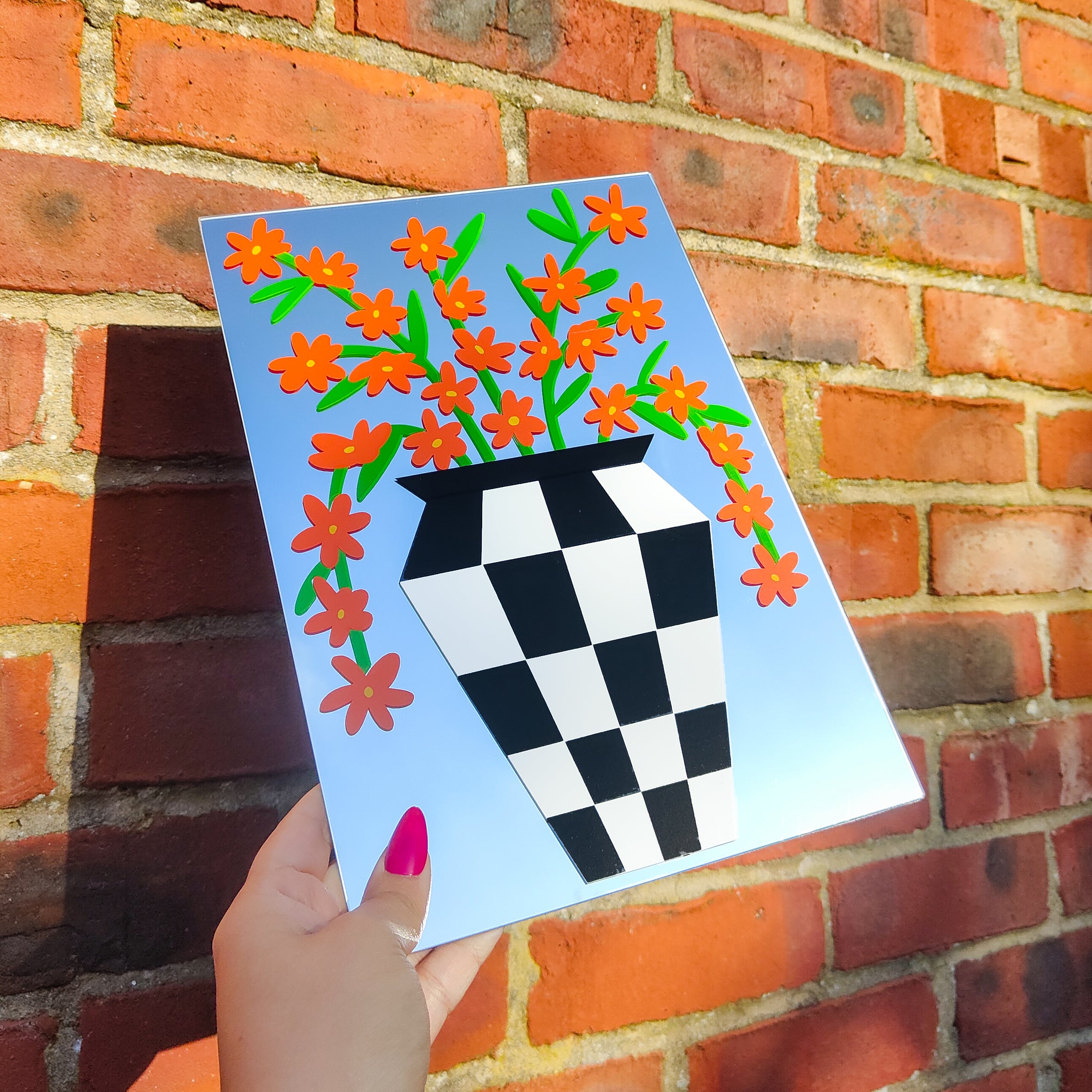 'Check Vase' Mirror