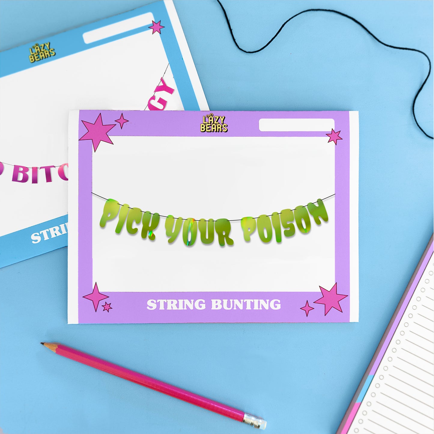 'Pick your Poison' String Bunting (Choose your colour)