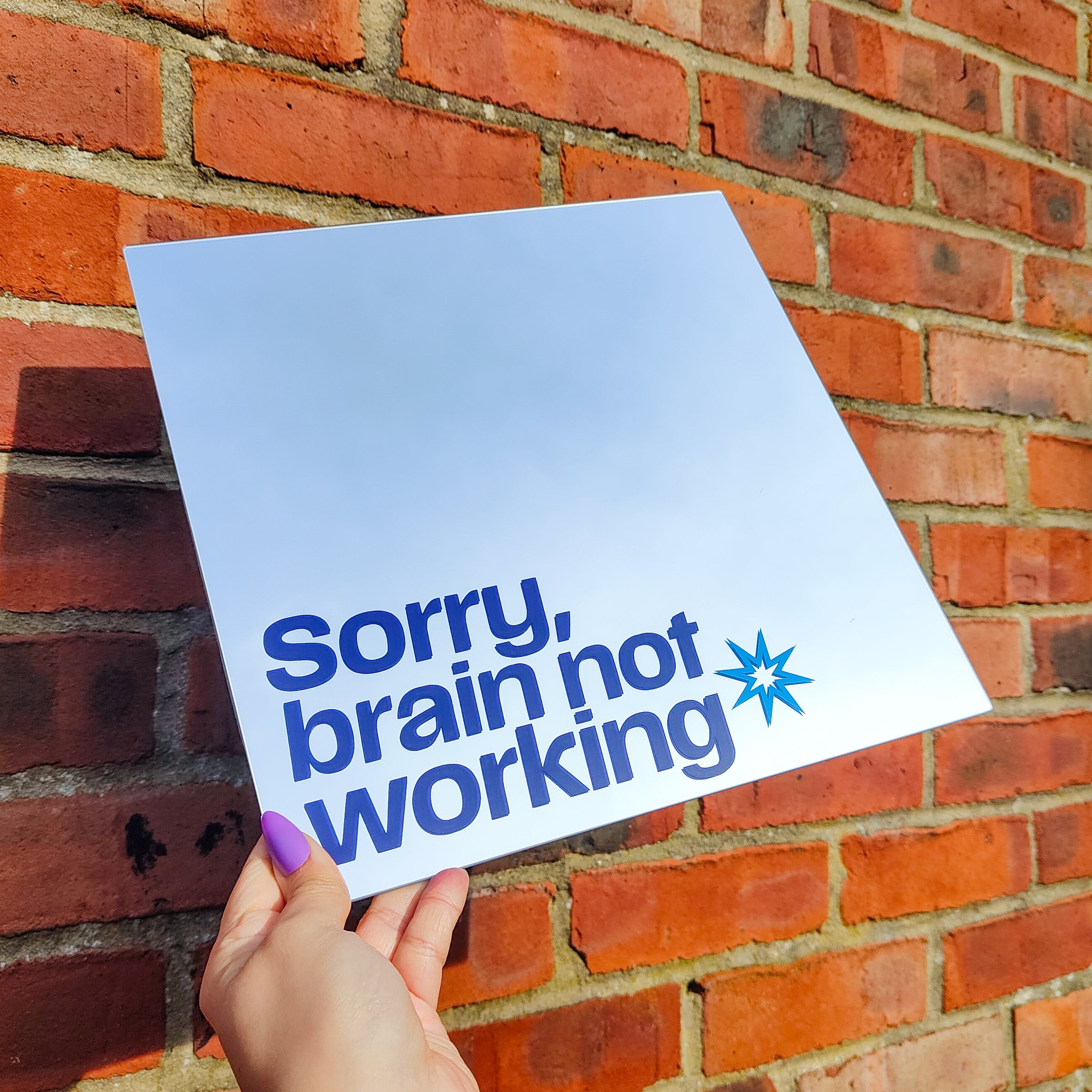 'Sorry brain not working' Selfie Mirror