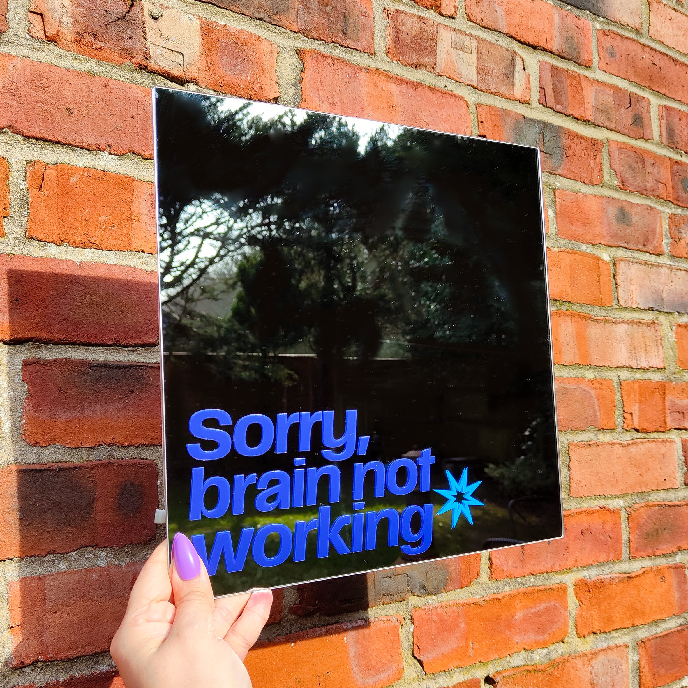 'Sorry brain not working' Selfie Mirror