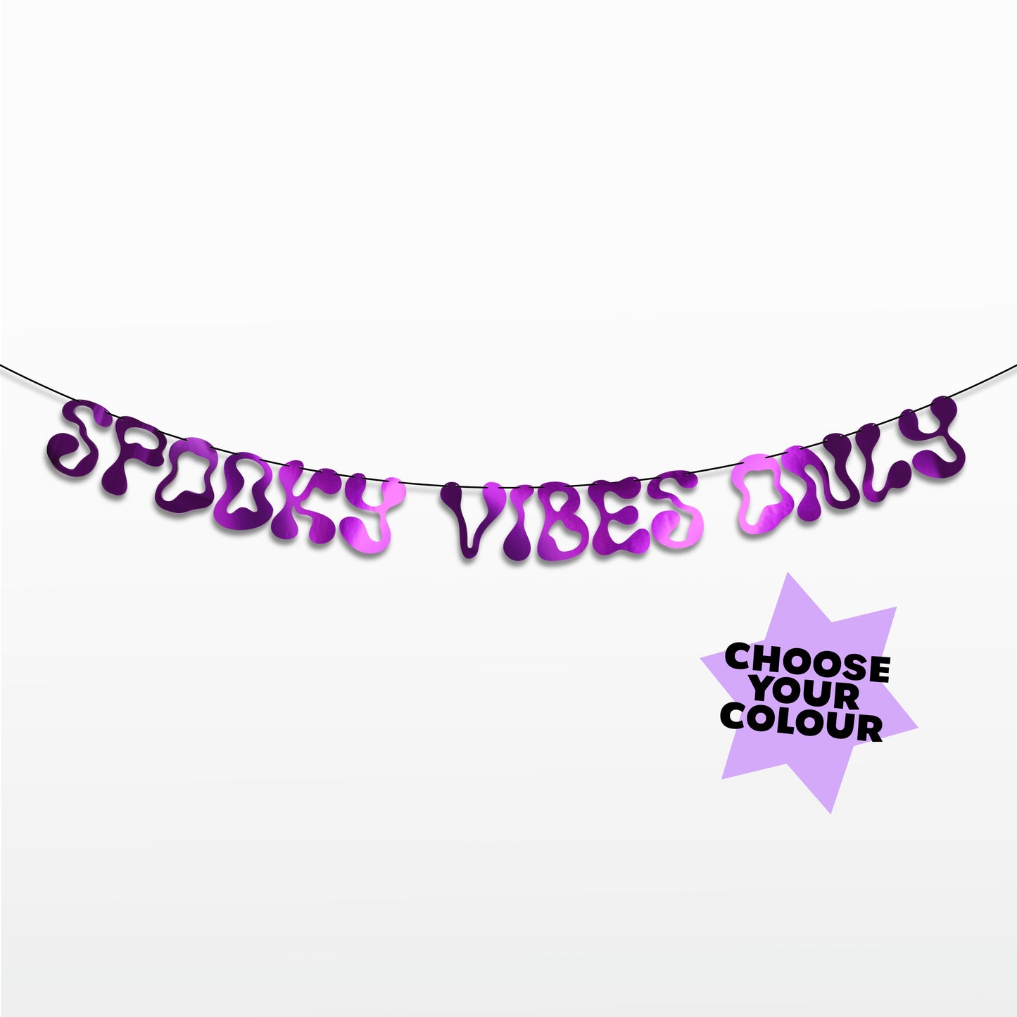 'Spooky Vibes Only' String Bunting (Choose your colour)