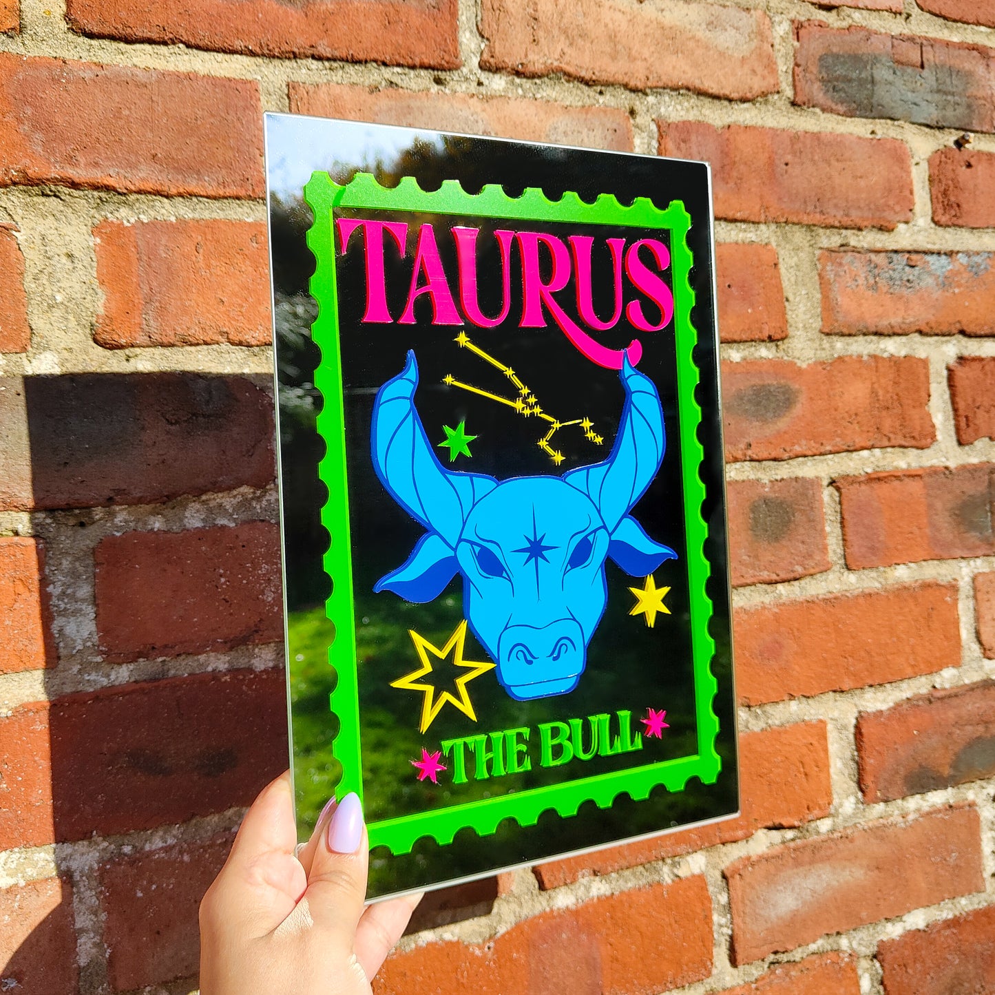 'Taurus Zodiac Stamp' Mirror