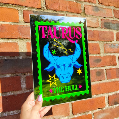 'Taurus Zodiac Stamp' Mirror