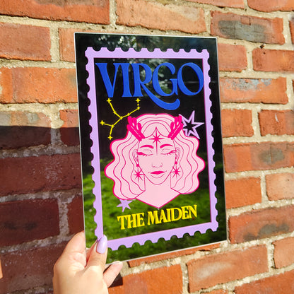'Virgo Zodiac Stamp' Mirror