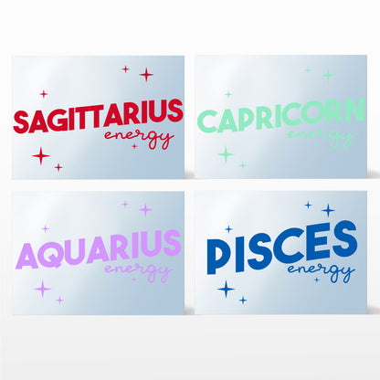 'Zodiac Energy' Mirror (Choose your Sign + Colour)