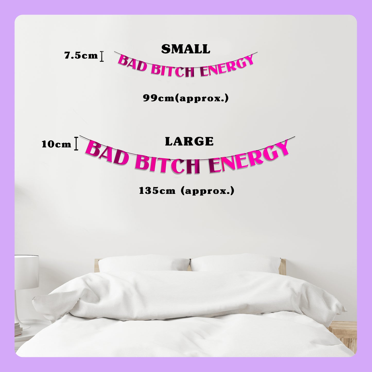 'Bad B**** Energy' String Bunting (Choose your Colour + Size)