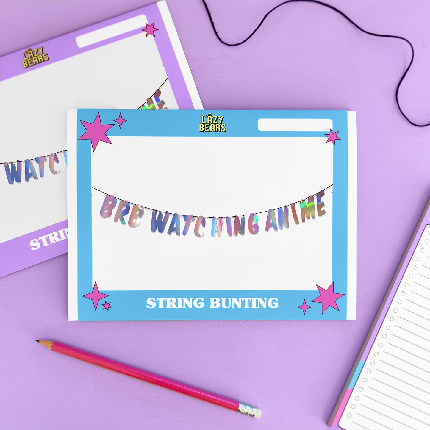 'BRB Watching Anime' String Bunting (Choose your colour)