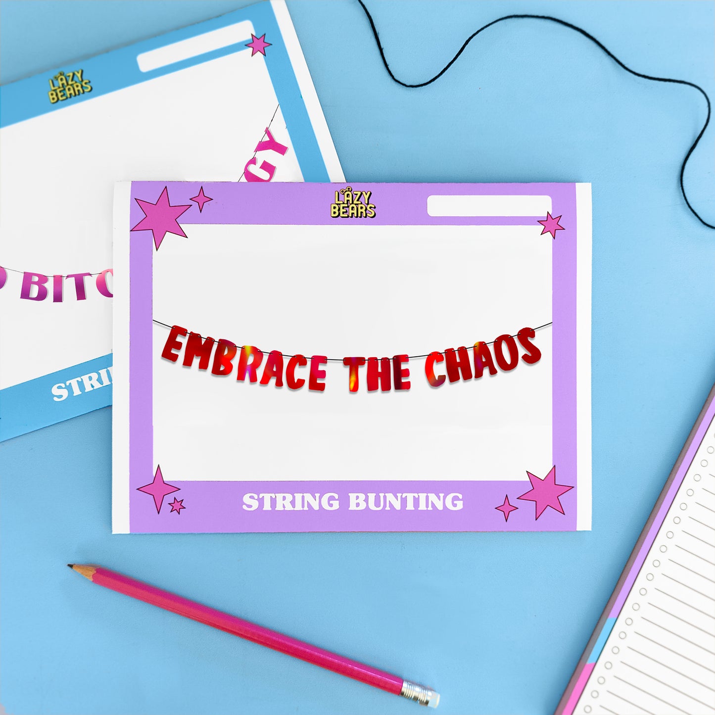 'Embrace the Chaos' String Bunting (Choose your colour)