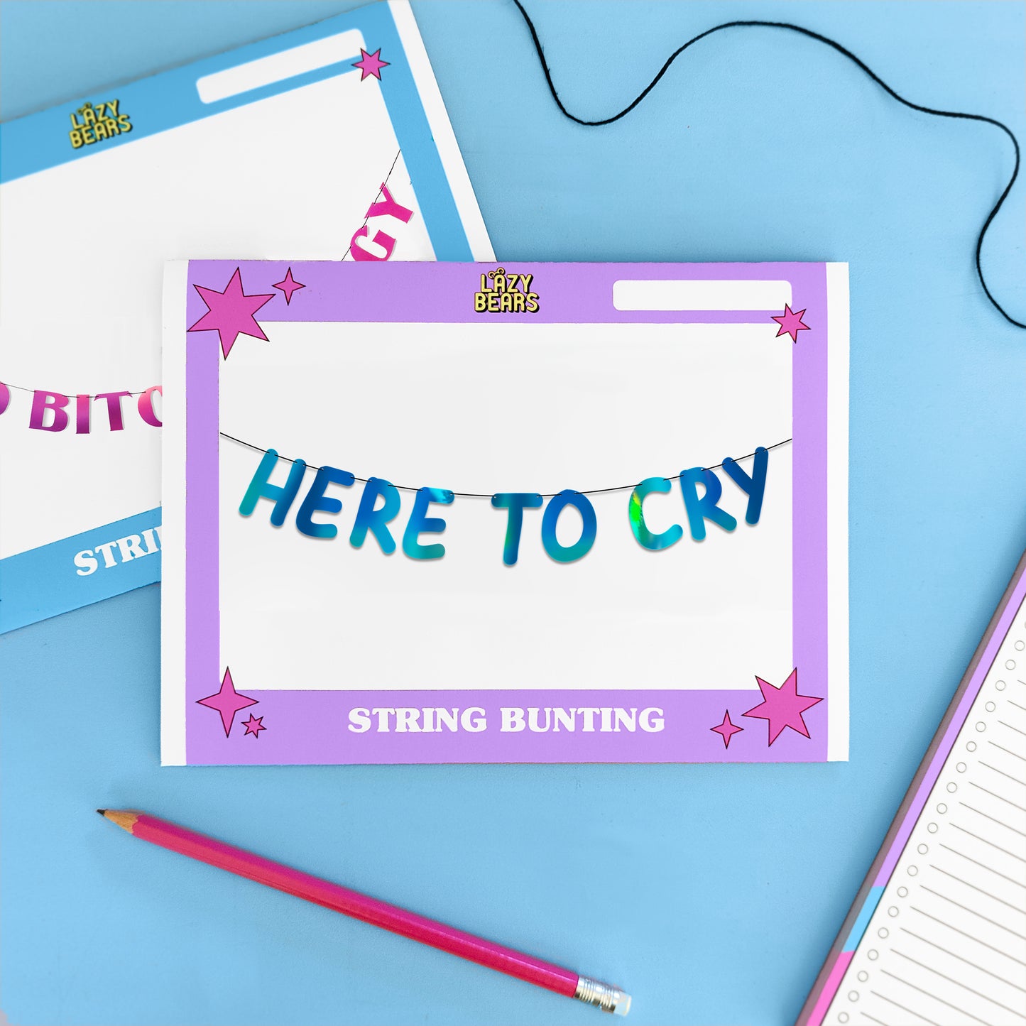 'Here to Cry' String Bunting (Choose your colour)