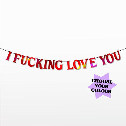 'I F***ing Love You' String Bunting (Choose your colour)