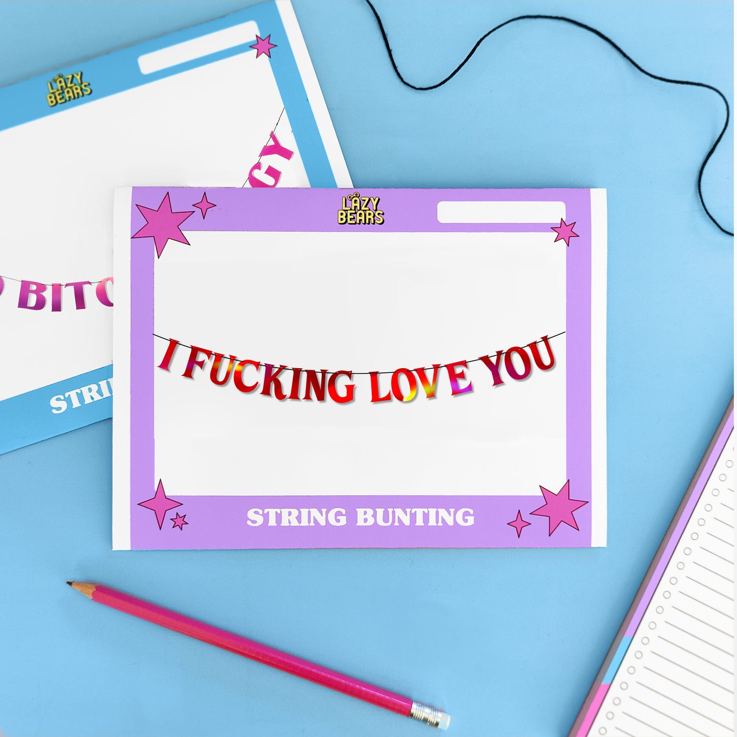 'I F***ing Love You' String Bunting (Choose your colour)