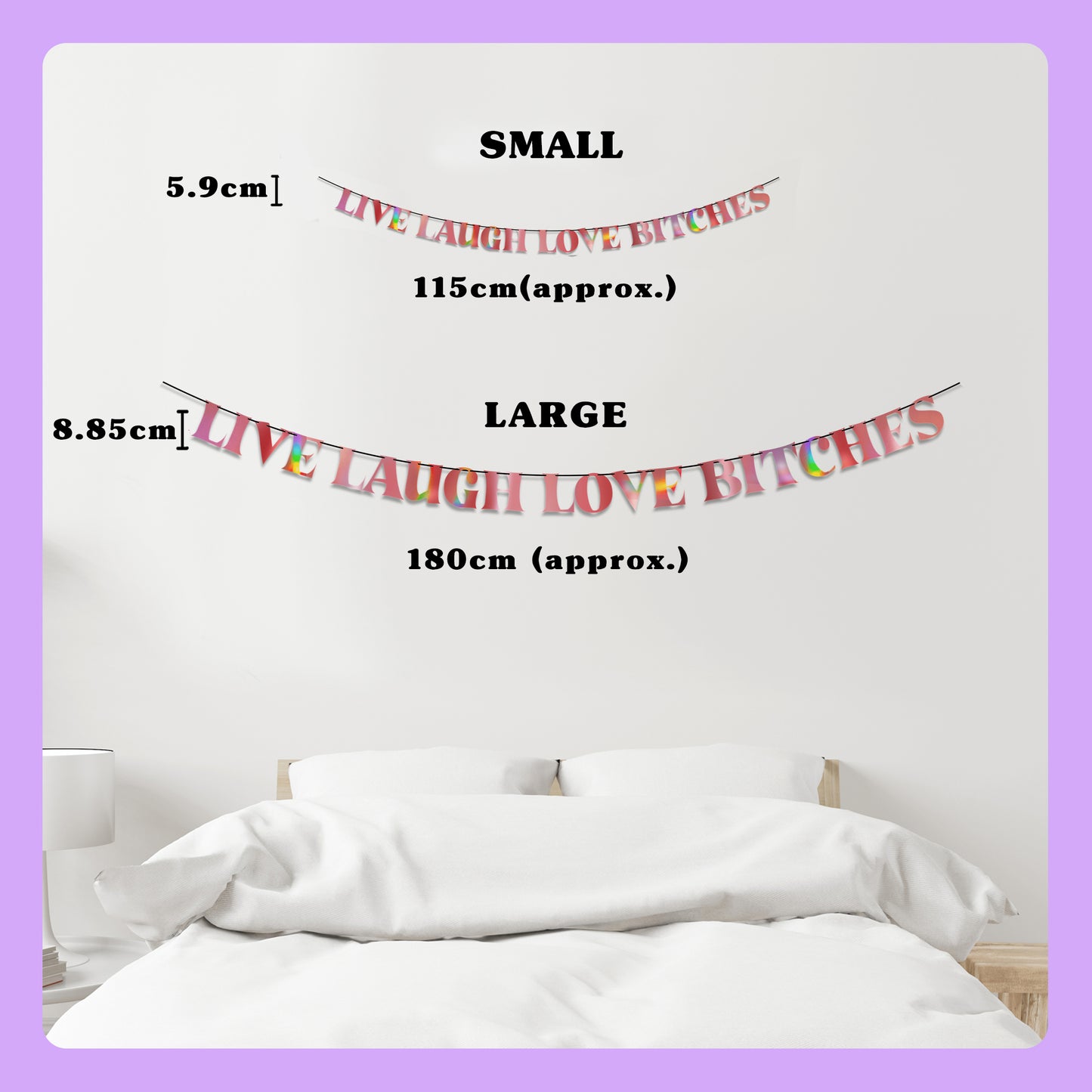 'Live Laugh Love B****es' String Bunting (Choose your Colour + Size)