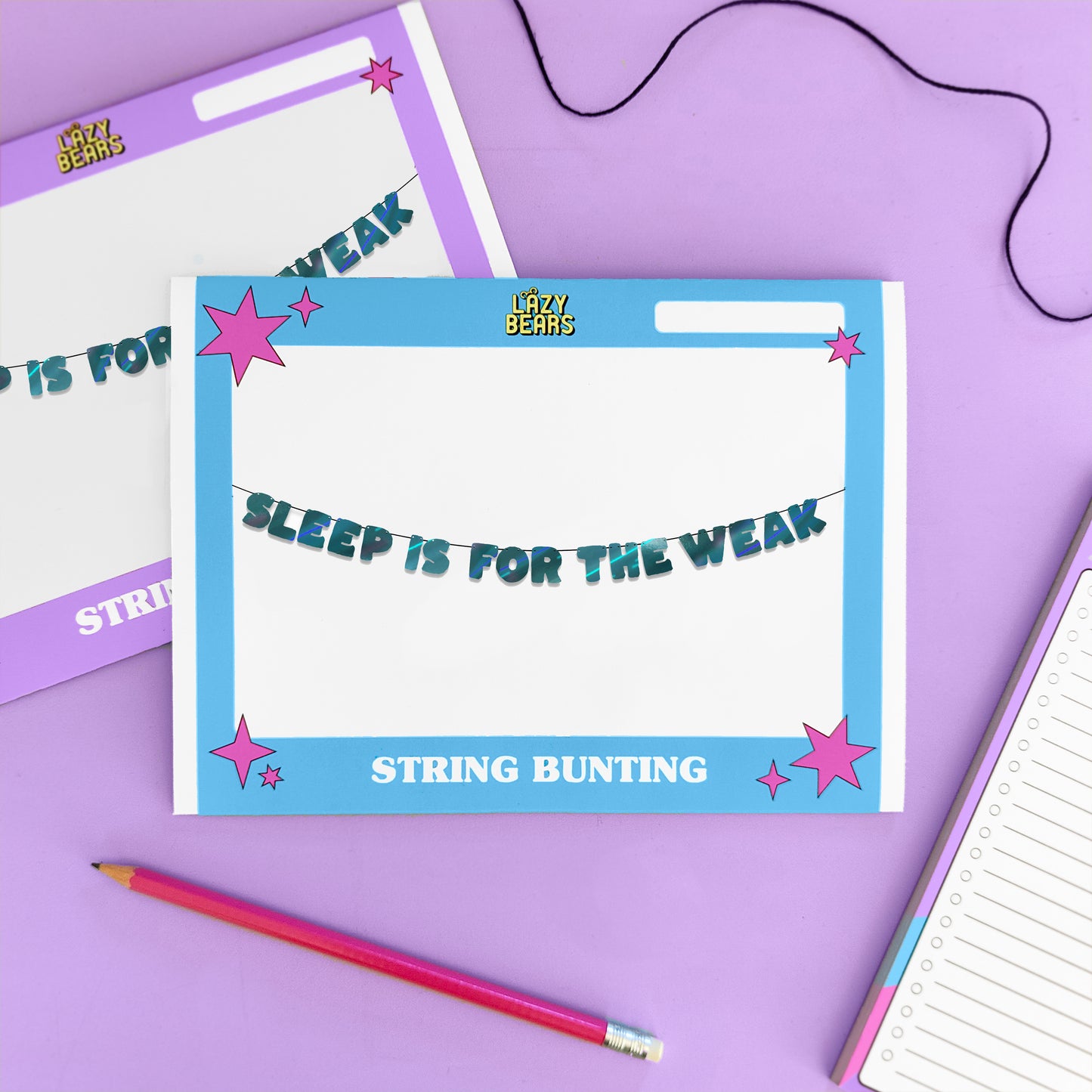 'Sleep is for the Weak' String Bunting (Choose your colour)