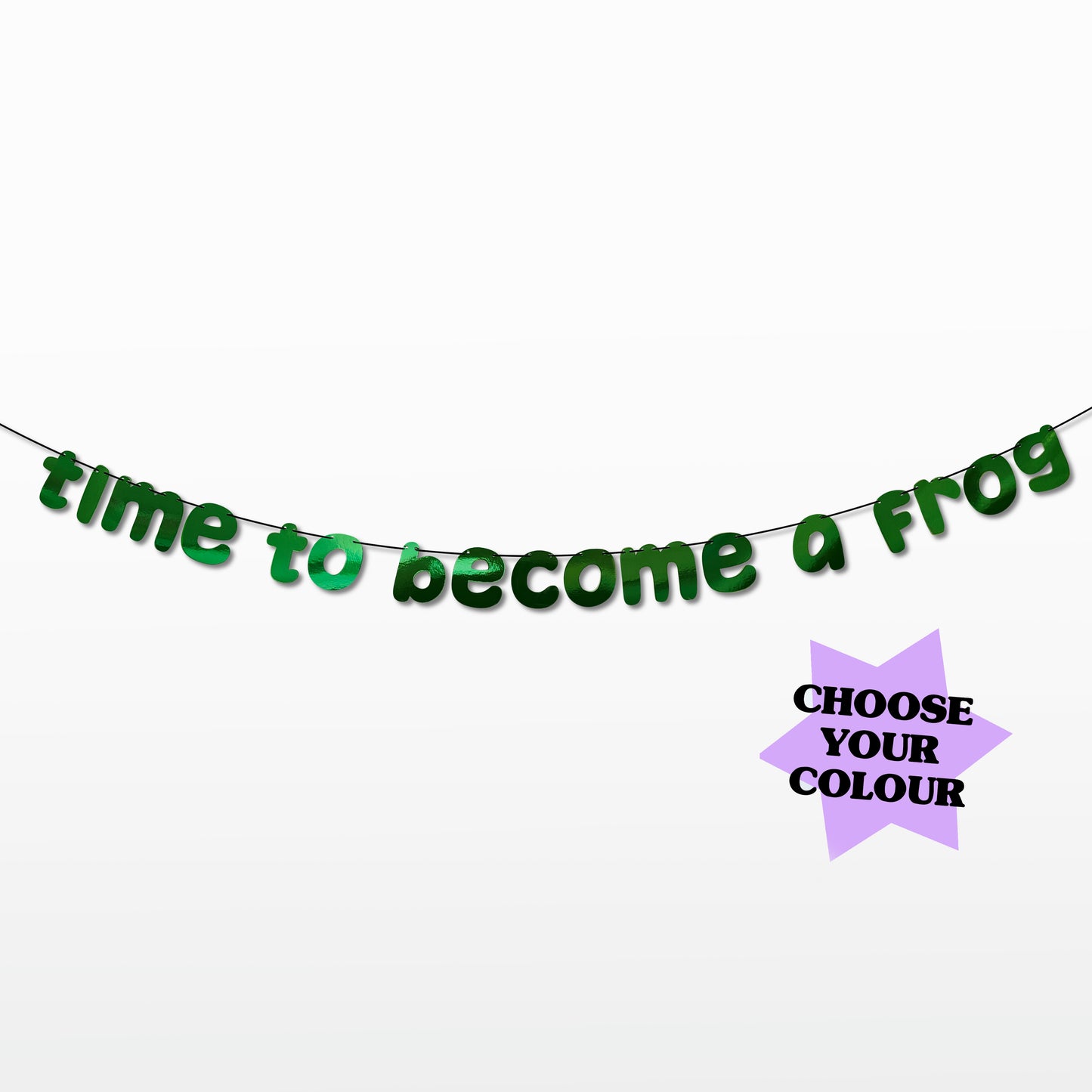 'Time to become a Frog' String Bunting (Choose your Colour + Size)