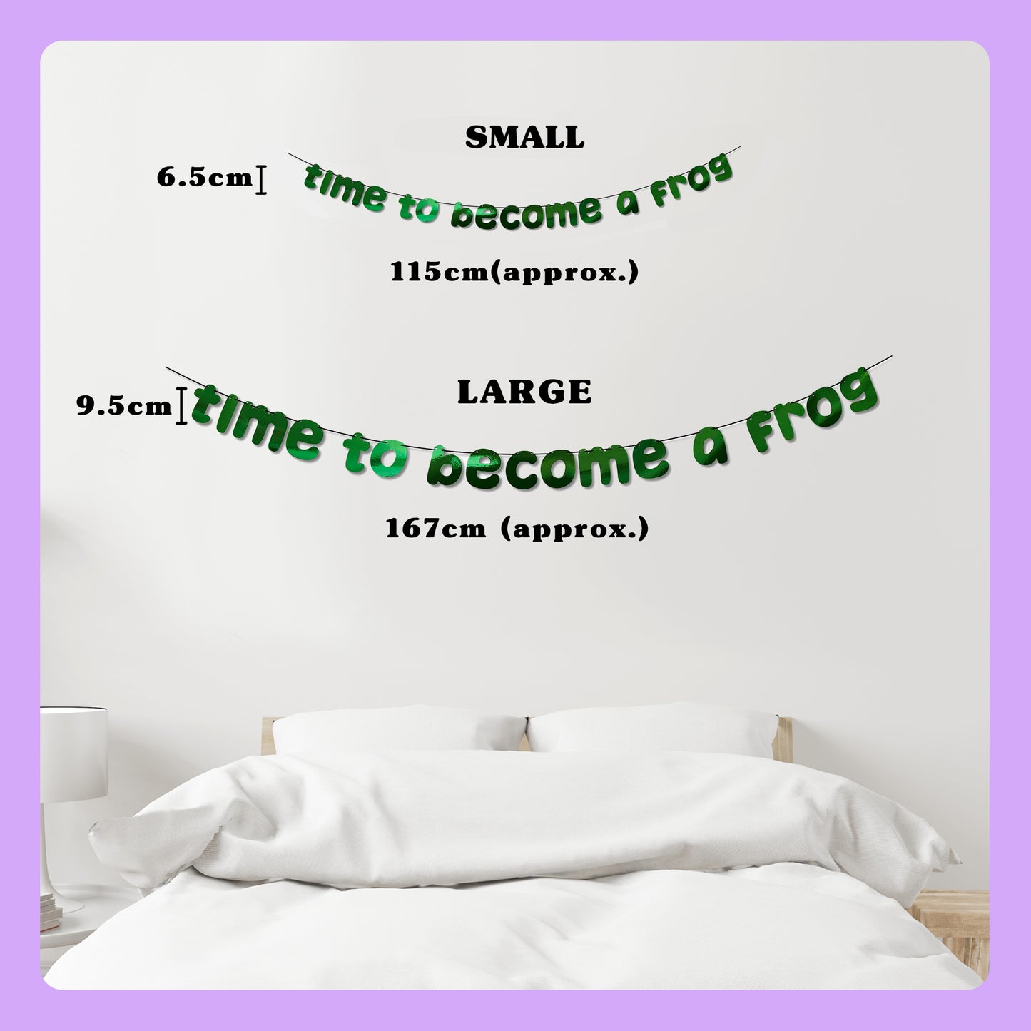 'Time to become a Frog' String Bunting (Choose your Colour + Size)