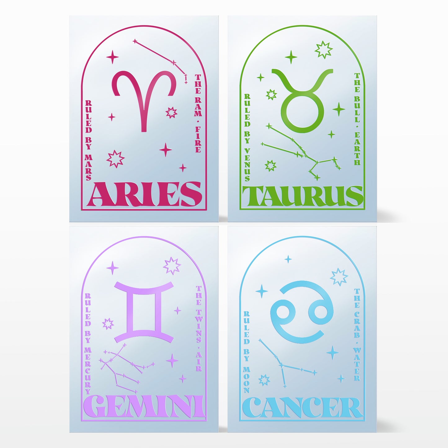 'Zodiac' Mirror (Choose your Sign + Colour)