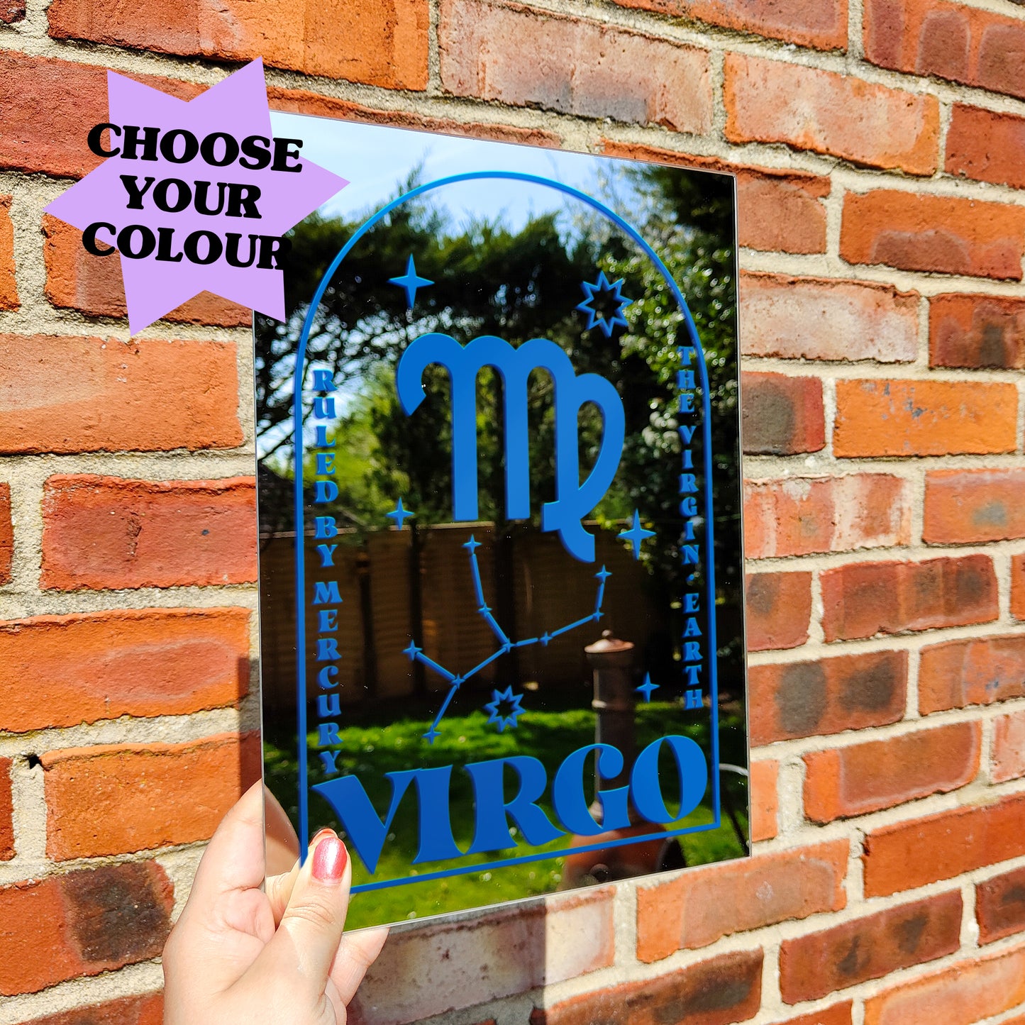 'Zodiac' Mirror (Choose your Sign + Colour)